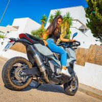 Escape compatível com Honda X-Adv 750 2021-2024, Satinox, Escape legal, homologado, silenciador com db killer removível e tubo de ligação específico 