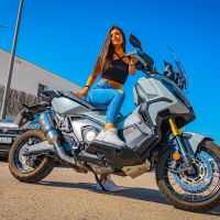 Escape compatível com Honda X-Adv 750 2021-2024, Satinox, Escape legal, homologado, silenciador com db killer removível e tubo de ligação específico 
