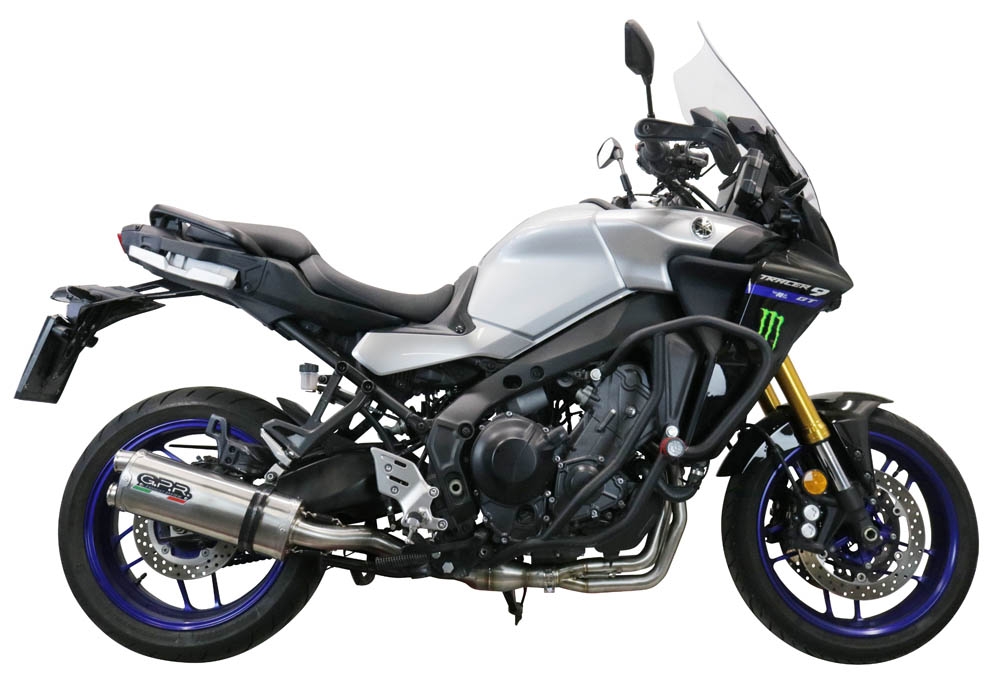 Escape compatível com Yamaha Tracer 9 2021-2024, Dual Inox, Sistema homologado com catalisador linha completa, silencioso mais coletor 