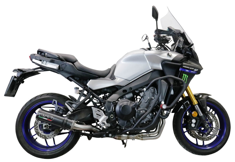 Escape compatível com Yamaha Tracer 9 2021-2024, M3 Poppy , Sistema homologado com catalisador linha completa, silencioso mais coletor 