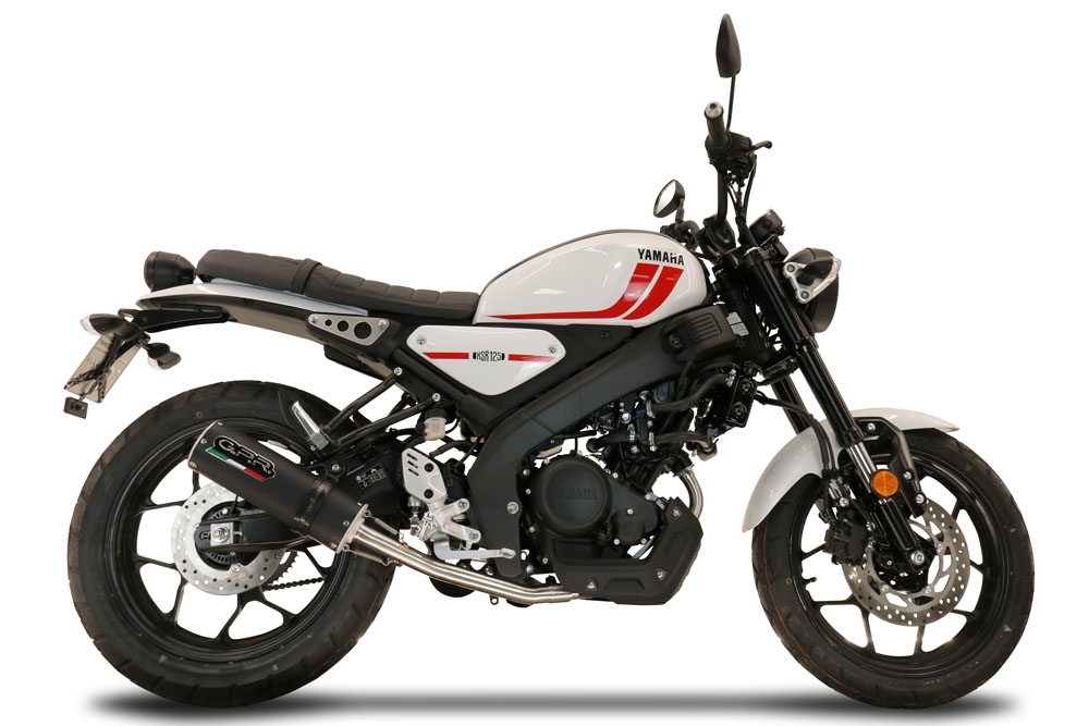 Escape compatível com Yamaha XSR 125 2021-2025, M3 Black Titanium, Sistema homologado com catalisador linha completa, silencioso mais coletor 