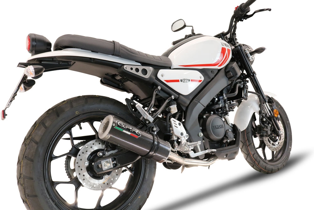 Escape compatível com Yamaha XSR 125 2021-2025, M3 Poppy , Sistema homologado com catalisador linha completa, silencioso mais coletor 
