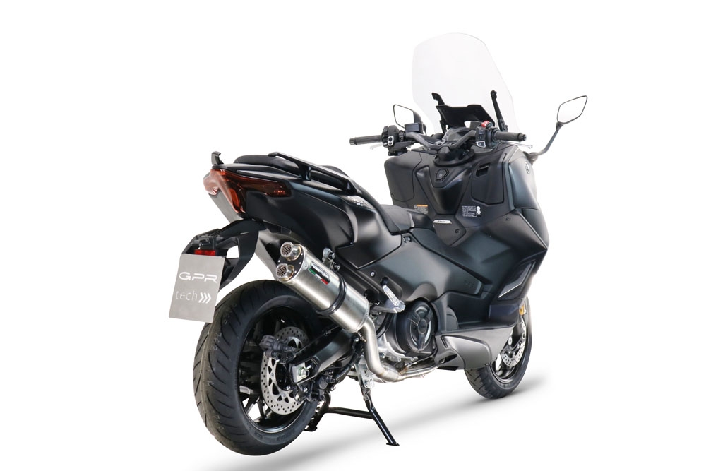 Escape compatível com Yamaha T-Max 560 2020-2021, Dual Inox, Sistema homologado com catalisador linha completa, silencioso mais coletor 