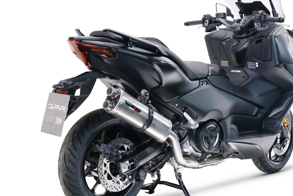 Escape compatível com Yamaha T-Max 560 2020-2021, Dual Inox, Sistema homologado com catalisador linha completa, silencioso mais coletor 
