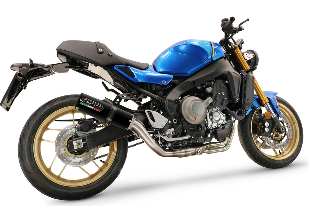 Escape compatível com Yamaha XSR900 2022-2024, M3 Black Titanium, Sistema homologado com catalisador linha completa, silencioso mais coletor 