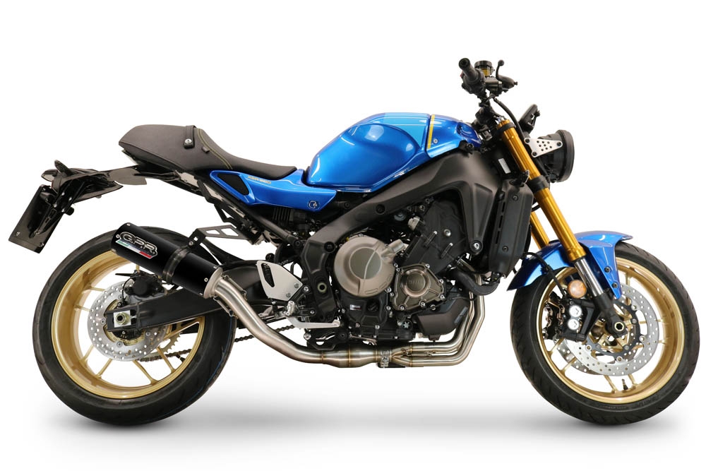 Escape compatível com Yamaha XSR900 2022-2024, M3 Black Titanium, Sistema homologado com catalisador linha completa, silencioso mais coletor 