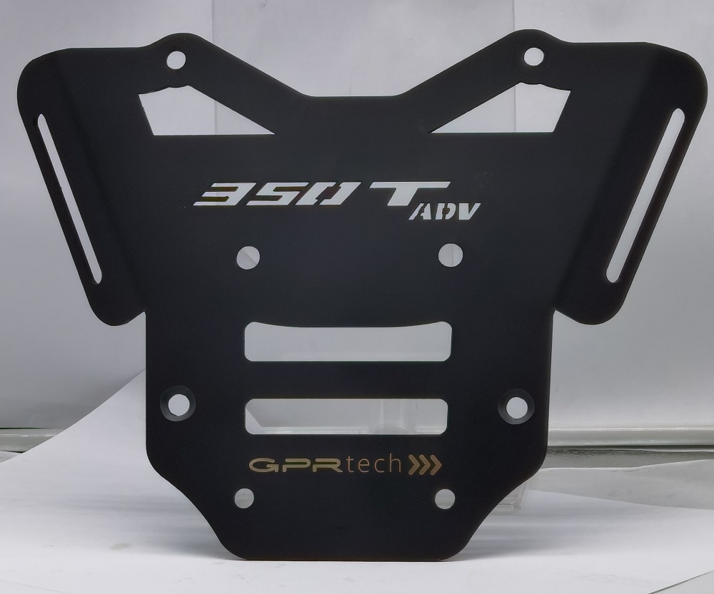 Top case em alumínio, cor preta com placa específica incluída Top case maletas GPR TECH compatível com Zontes 350 T1 ADV 2022/2024 e5