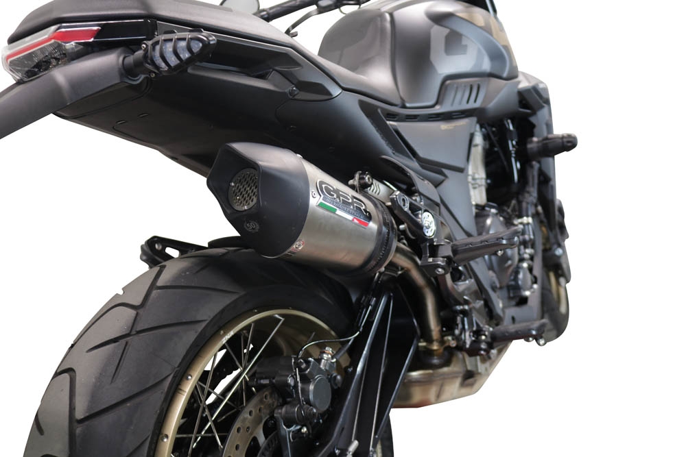 GPR escape compatível com  Zontes 350 T1 ADV 2022-2024, New Grand Prix Evo Titanium, Escape legal, homologado, silenciador com db killer removível e tubo de ligação específico 