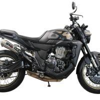 Escape compatível com Zontes 350 X1 2022-2024, Powercone Evo, Escape legal, homologado, silenciador com db killer removível e tubo de ligação específico 
