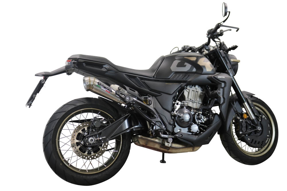 Escape compatível com Zontes 350 X1 2022-2024, Powercone Evo, Escape legal, homologado, silenciador com db killer removível e tubo de ligação específico 