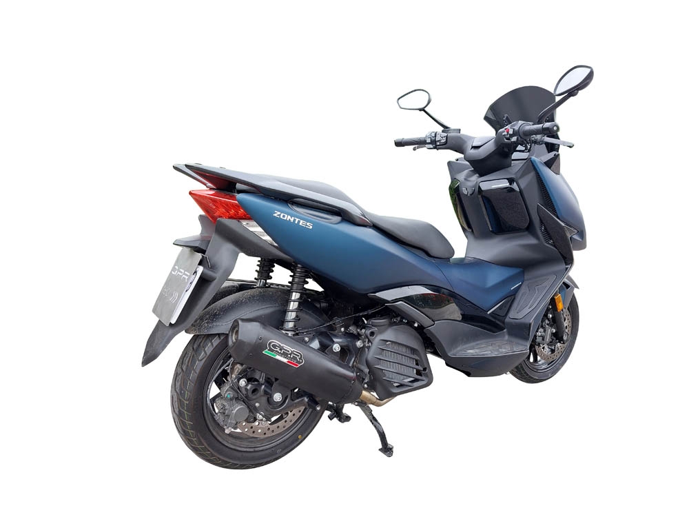 Escape compatível com Zontes M 125 2022-2024, Pentaroad Black, Sistema homologado com catalisador linha completa, silencioso mais coletor 