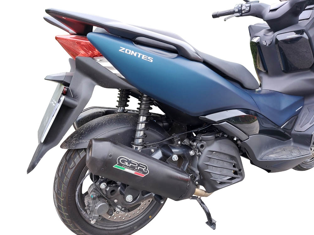 Escape compatível com Zontes M 125 2022-2024, Pentaroad Black, Sistema homologado com catalisador linha completa, silencioso mais coletor 