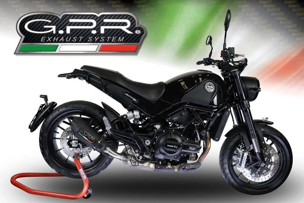Escape compatível com Benelli Leoncino 500 2017-2024, Gpe Ann. Black titanium, Escape legal, homologado, silenciador com db killer removível e tubo de ligação específico 