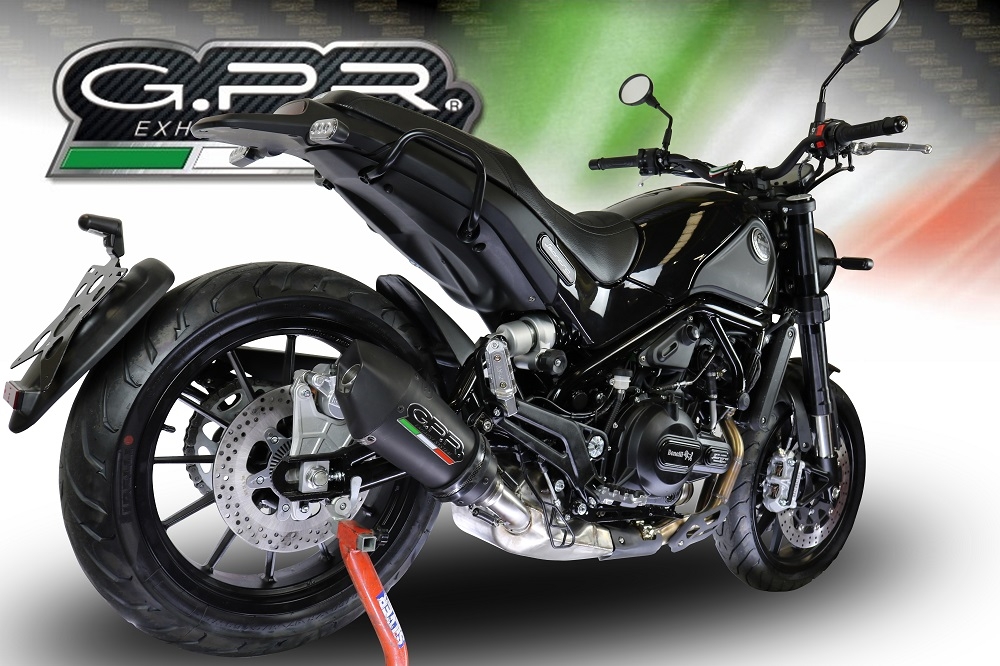 Escape compatível com Benelli Leoncino 500 2017-2024, Gpe Ann. Black titanium, Escape legal, homologado, silenciador com db killer removível e tubo de ligação específico 