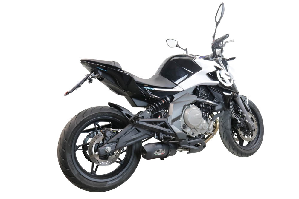 Escape compatível com Cf Moto 650 Nk 2021-2024, Furore Nero, Escapamento Racing, silenciador com conexão específica e db killer removível 