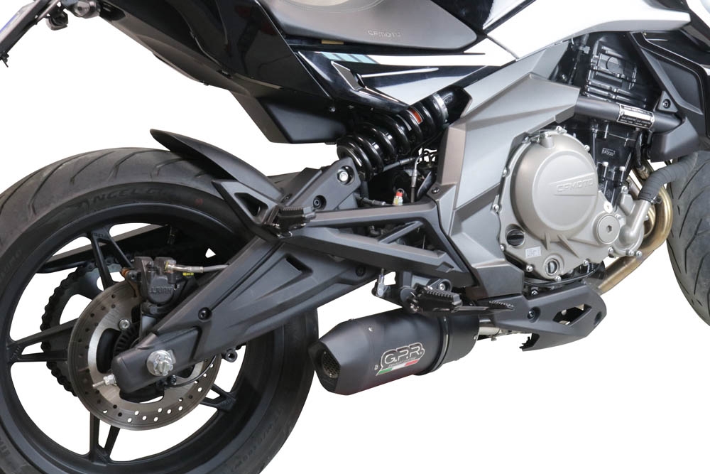 Escape compatível com Cf Moto 650 Nk 2021-2024, Furore Nero, Escapamento Racing, silenciador com conexão específica e db killer removível 
