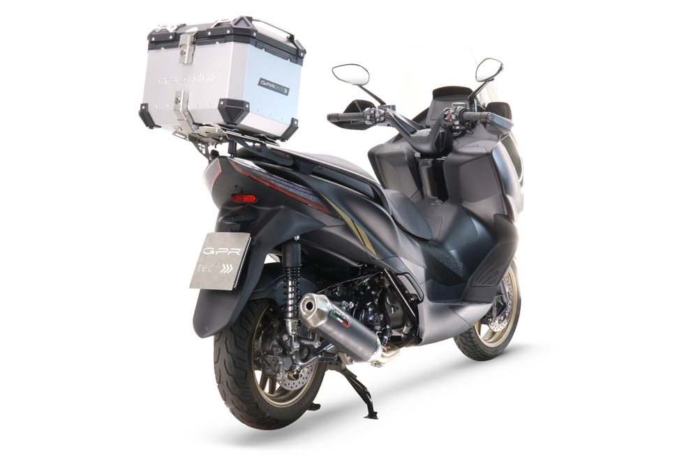 Top case em alumínio, com porta-bagagens específico em alumínio cor preto com placa específica incluída Top case maletas GPR TECH compatível com Zontes E 350 2023/2024
