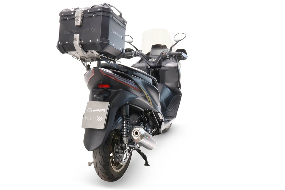 Top case em alumínio, com porta-bagagens específico em alumínio cor preto com placa específica incluída Top case maletas GPR TECH compatível com Zontes E 350 2023/2024