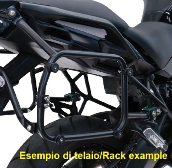 GPR TECH compatível com  Suzuki V-Strom Dl 1000 2017/2019 e4 Rack específico para malas laterais 38 Lt + 32 Lt cor preto 