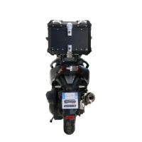 Top case maletas GPR TECH compatível com Sym ADX 300 2024/2026 e5 Plus Top Case Alpi-Tech em alumínio, cor preta com placa específica incluída Capacidade Litros 35