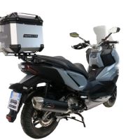 Top case maletas GPR TECH compatível com Sym ADX 300 2024/2026 e5 Plus Top Case Alpi-Tech em alumínio, cor prata com placa específica incluída Capacidade Litros 35