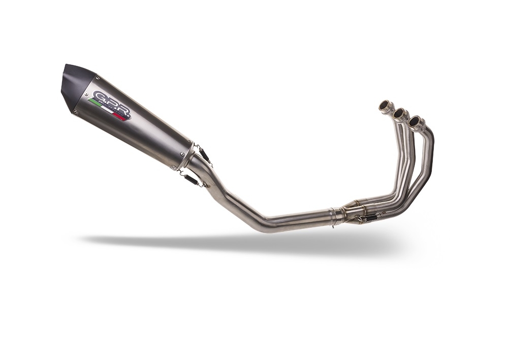 GPR escape compatível com  Triumph Daytona 660 2023-2025, New Grand Prix Evo Titanium, Escape racing linha completa, silencioso mais coletor com dbkiller, não homologado  