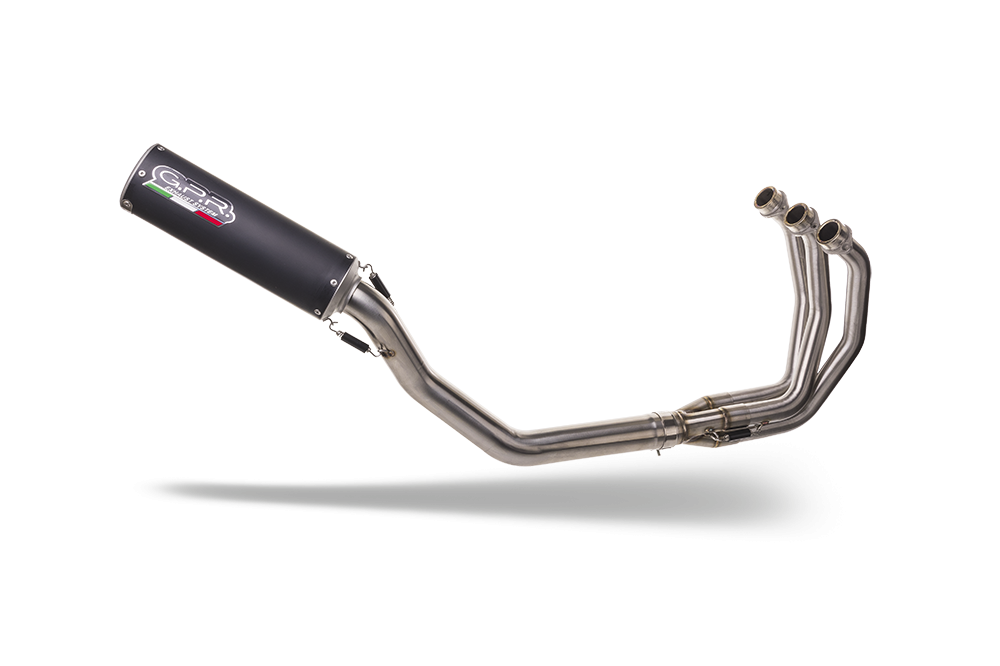 Escape compatível com Triumph Trident 660 2021-2024, M3 Black Titanium, Sistema homologado com catalisador linha completa, silencioso mais coletor 