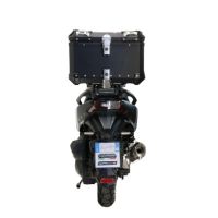 Top case maletas GPR TECH compatível com Sym ADX 300 2024/2026 e5 Plus Top Case Alpi-Tech em alumínio, cor preta com placa específica incluída Capacidade Litros 45