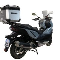 Top case maletas GPR TECH compatível com Sym ADX 300 2024/2026 e5 Plus Top Case Alpi-Tech em alumínio, cor prata com placa específica incluída Capacidade Litros 45