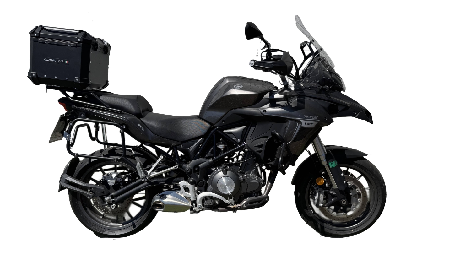 Top case em alumínio, cor preta com placa específica incluída Top case maletas GPR TECH compatível com Benelli Trk 502 2021/2024 e5