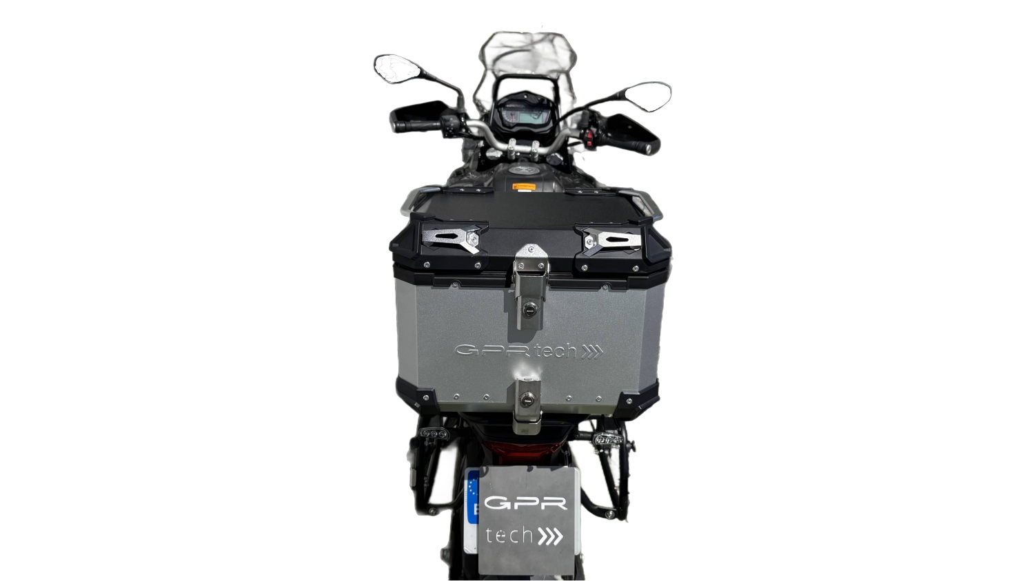 Top case em alumínio, cor prata com placa específica incluída Top case maletas GPR TECH compatível com Benelli Trk 502 2021/2024 e5