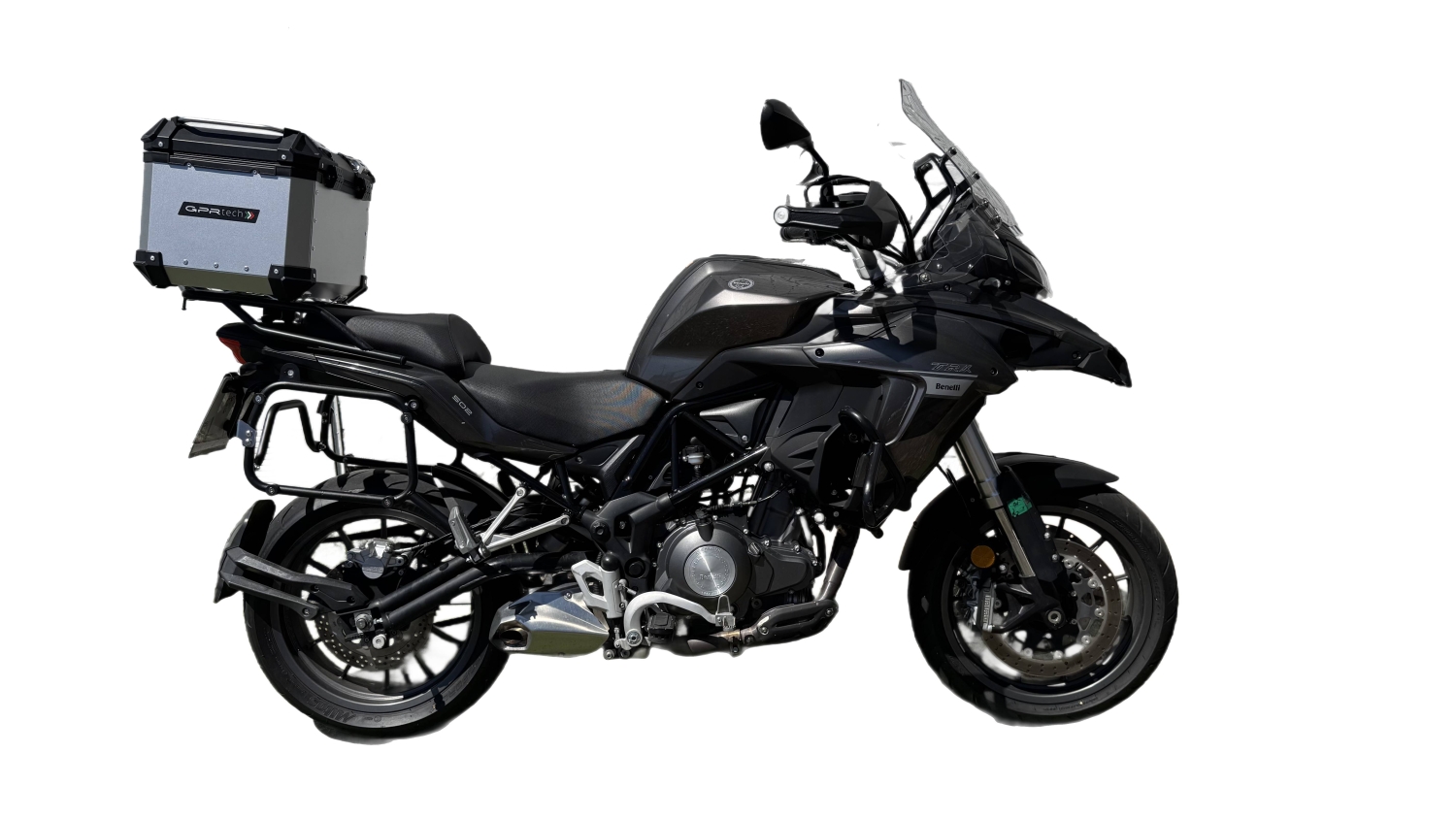 Top case em alumínio, cor prata com placa específica incluída Top case maletas GPR TECH compatível com Benelli Trk 502 2021/2024 e5