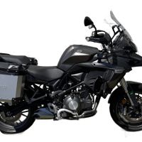 GPR TECH compatível com  Benelli Trk 502 2017/2020 e4 Par de malas laterais em alumínio cor prata com porta-bagagem específico Capacidade 38 LT. + 38 LT.