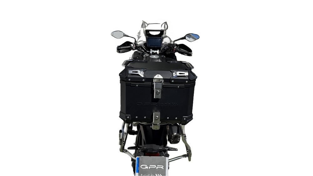 Top case em alumínio, cor preta com placa específica incluída Top case maletas GPR TECH compatível com Voge 525DSX 2023/2024 e5