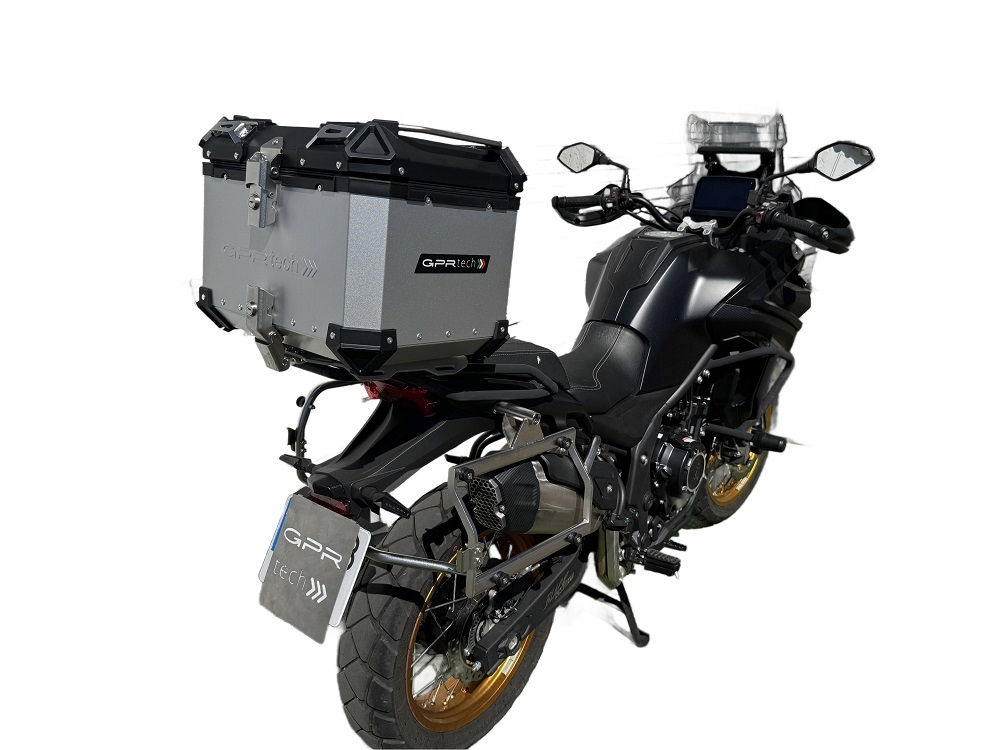 Top case em alumínio, cor prata com placa específica incluída Top case maletas GPR TECH compatível com Voge 525DSX 2023/2024 e5