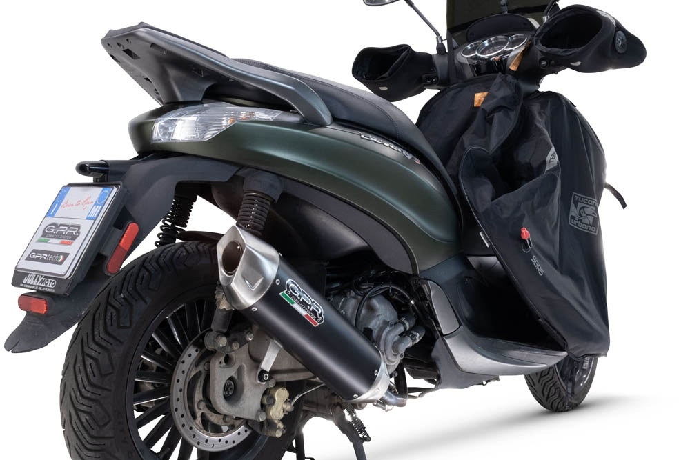 Escape compatível com Piaggio Beverly 300 I.E. ABS - S - Police 2016-2020, Furore-X Scooter, Sistema homologado,legal, linha completa, incluindo db killer removível mais coletor 