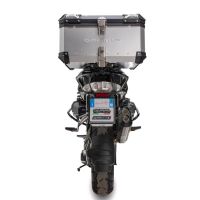 Top case em alumínio, cor prata com placa específica incluída Top case maletas GPR TECH compatível com Bmw R 1200 Gs 2013/2016