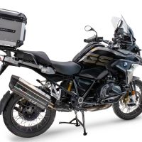 Top case em alumínio, cor prata com placa específica incluída Top case maletas GPR TECH compatível com Bmw R 1200 Gs 2013/2016