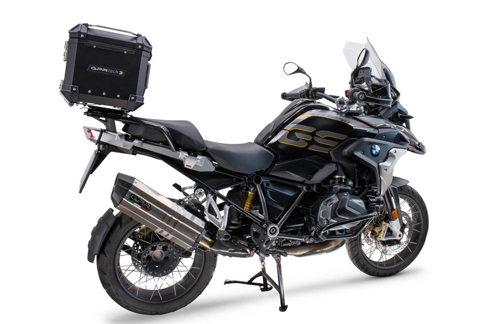 Top case em alumínio, cor preta com placa específica incluída Top case maletas GPR TECH compatível com Bmw R 1200 Gs 2013/2016