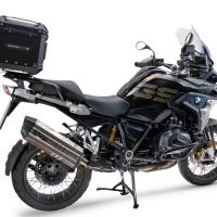 Top case em alumínio, cor preta com placa específica incluída Top case maletas GPR TECH compatível com Bmw R 1250 Gs 2019/2020 e4