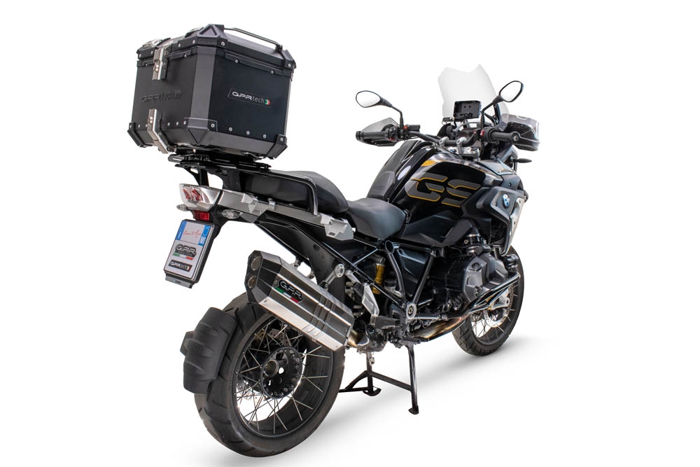 Top case em alumínio, cor preta com placa específica incluída Top case maletas GPR TECH compatível com Bmw R 1200 Gs 2013/2016