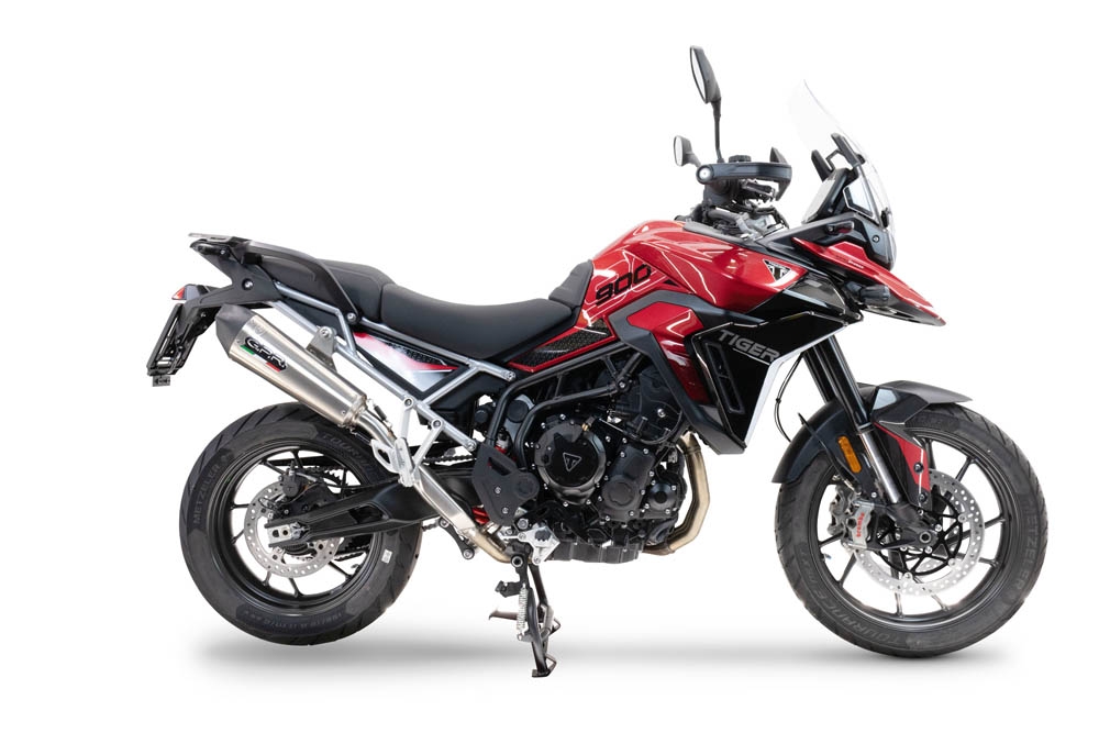 GPR escape compatível com  Triumph Tiger 900 GT / Pro / Rally Pro 2024-2025, New Grand Prix Evo Titanium, Escape legal, homologado, silenciador com db killer removível e tubo de ligação específico 