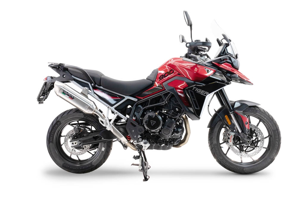 Escape compatível com Triumph Tiger 900 GT / Pro / Rally Pro 2024-2025, Furore-X Acciaio Inox, Escape legal, homologado, silenciador com db killer removível e tubo de ligação específico 