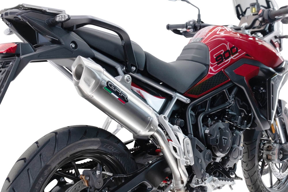 Escape compatível com Triumph Tiger 900 GT / Pro / Rally Pro 2024-2025, Furore-X Acciaio Inox, Escape legal, homologado, silenciador com db killer removível e tubo de ligação específico 