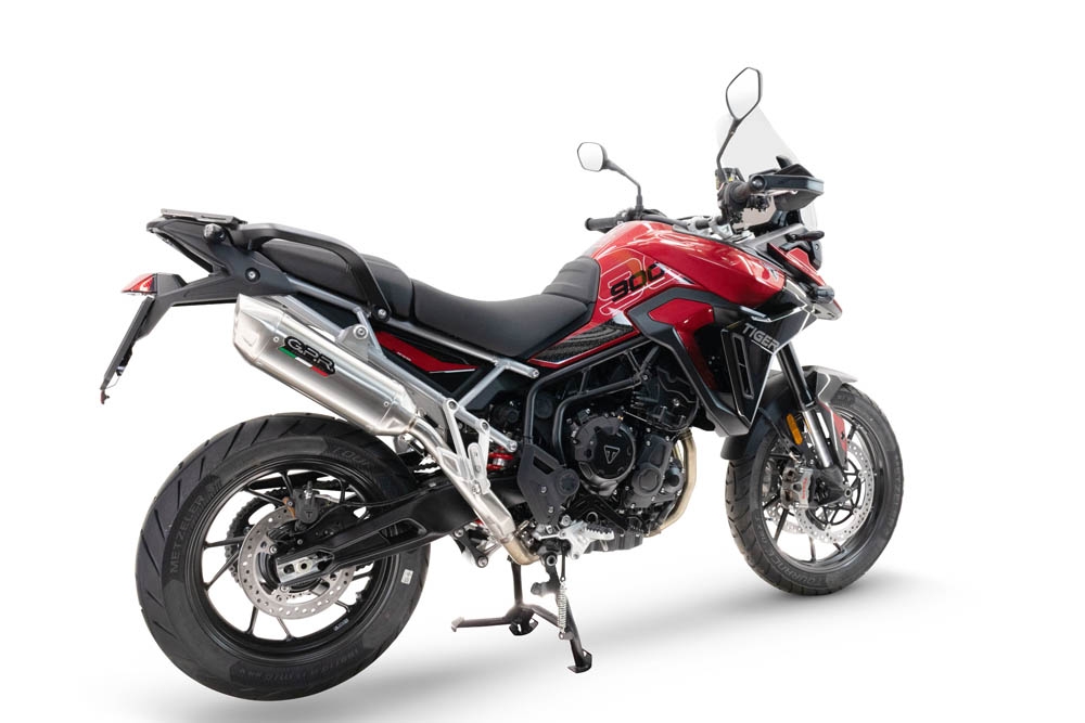 Escape compatível com Triumph Tiger 900 GT / Pro / Rally Pro 2024-2025, Furore-X Acciaio Inox, Escape legal, homologado, silenciador com db killer removível e tubo de ligação específico 