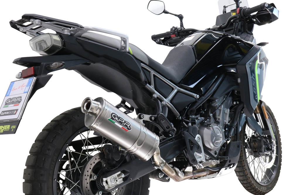GPR escape compatível com Cf Moto 450 MT 2024-2025,Dune Triovale Titanio,Escape legal, homologado, silenciador com db killer removível e tubo de ligação específico 