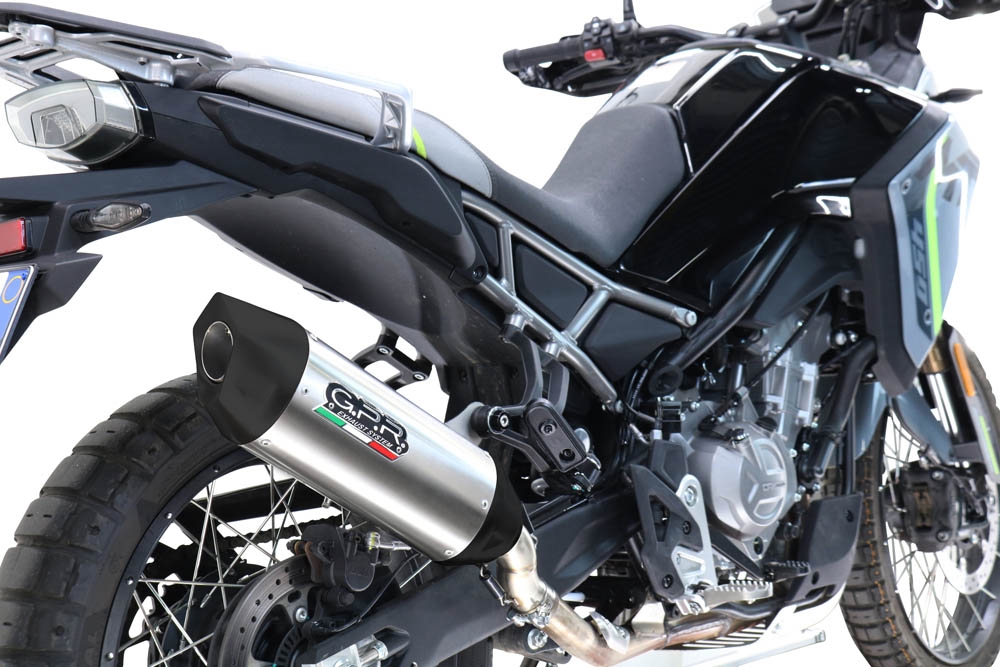 GPR escape compatível com  Cf Moto 450 MT 2024-2025, Furore-X Titanio, Escape legal, homologado, silenciador com db killer removível e tubo de ligação específico 