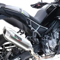 GPR escape compatível com  Cf Moto 450 MT 2024-2025, Furore-X Acciaio Inox, Escape legal, homologado, silenciador com db killer removível e tubo de ligação específico 