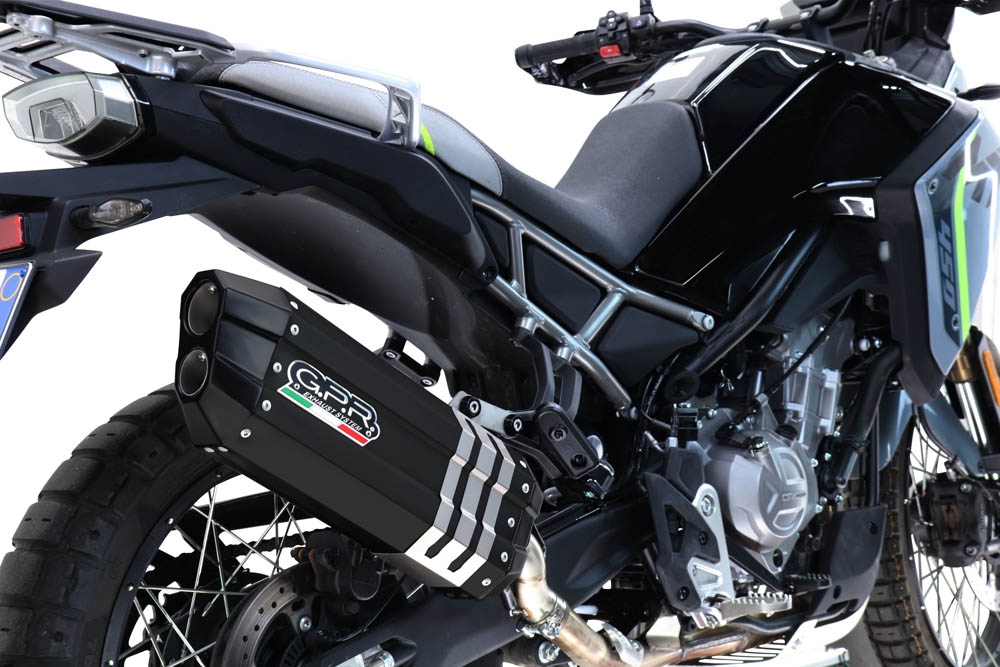 GPR escape compatível com  Cf Moto 450 MT 2024-2025, Hyper Sonic Black Titanium, Escape racing linha completa, silencioso mais coletor com dbkiller, não homologado  