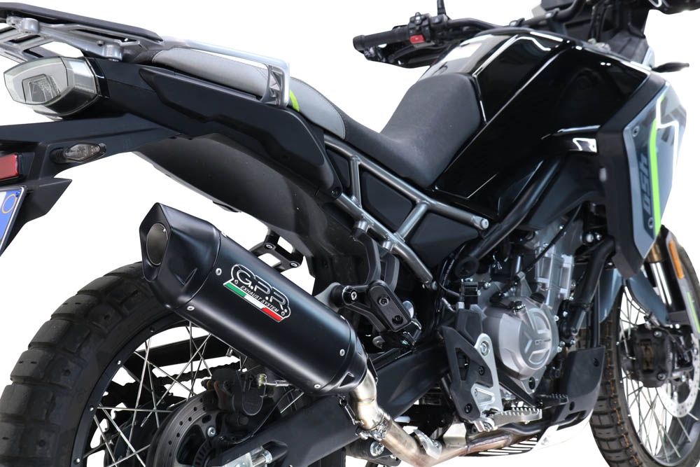 GPR escape compatível com  Cf Moto 450 MT 2024-2025, Furore-X Titanio Nero, Escape legal, homologado, silenciador com db killer removível e tubo de ligação específico 